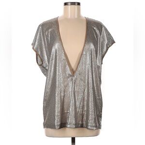 NWT! Sequin shirt with plunging neckline by Beulah. Size med.